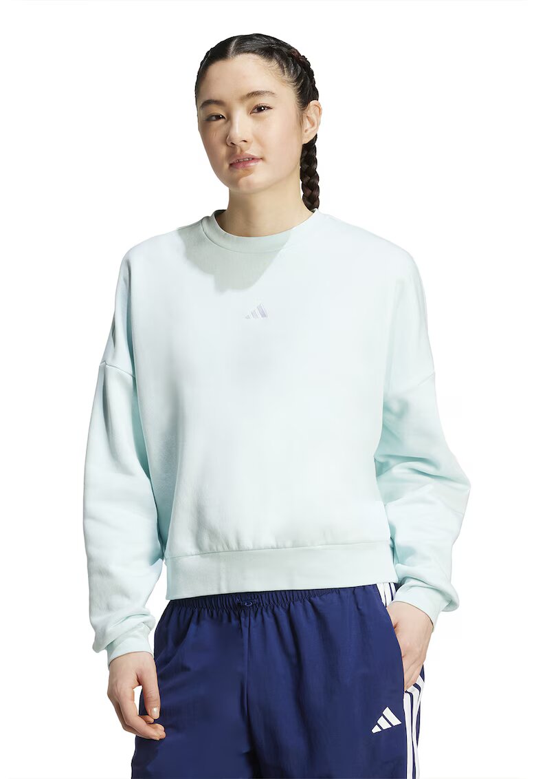 adidas Sportswear Свободен суитшърт с топла подплата - Бял/Ледено синьо