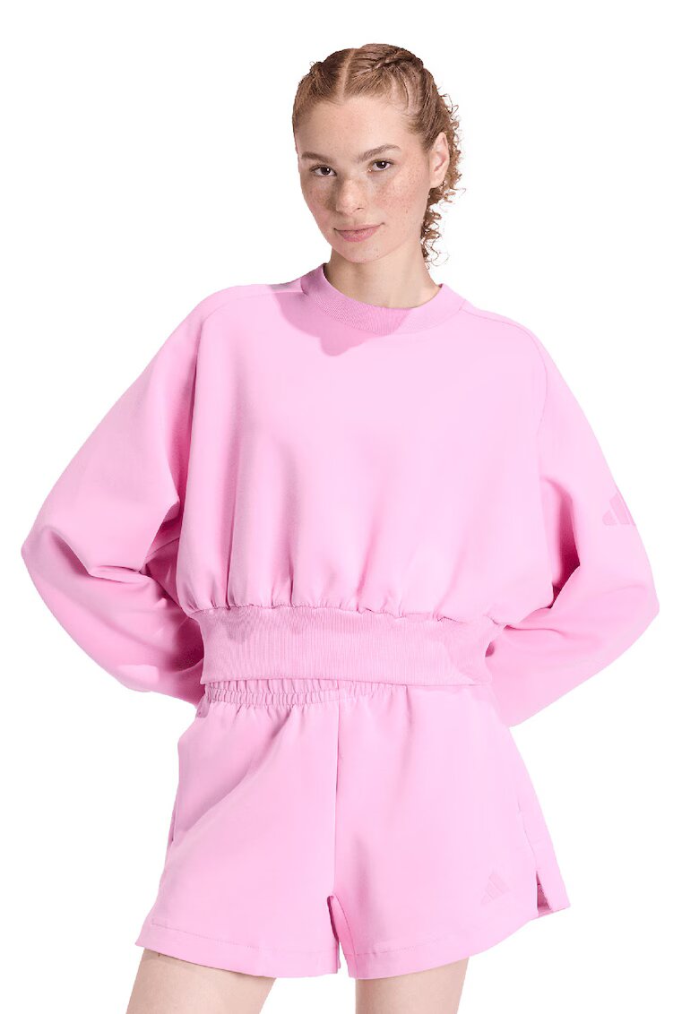 adidas Sportswear Свободен суитшърт Soft Lux с модал - Бял/Светлорозов