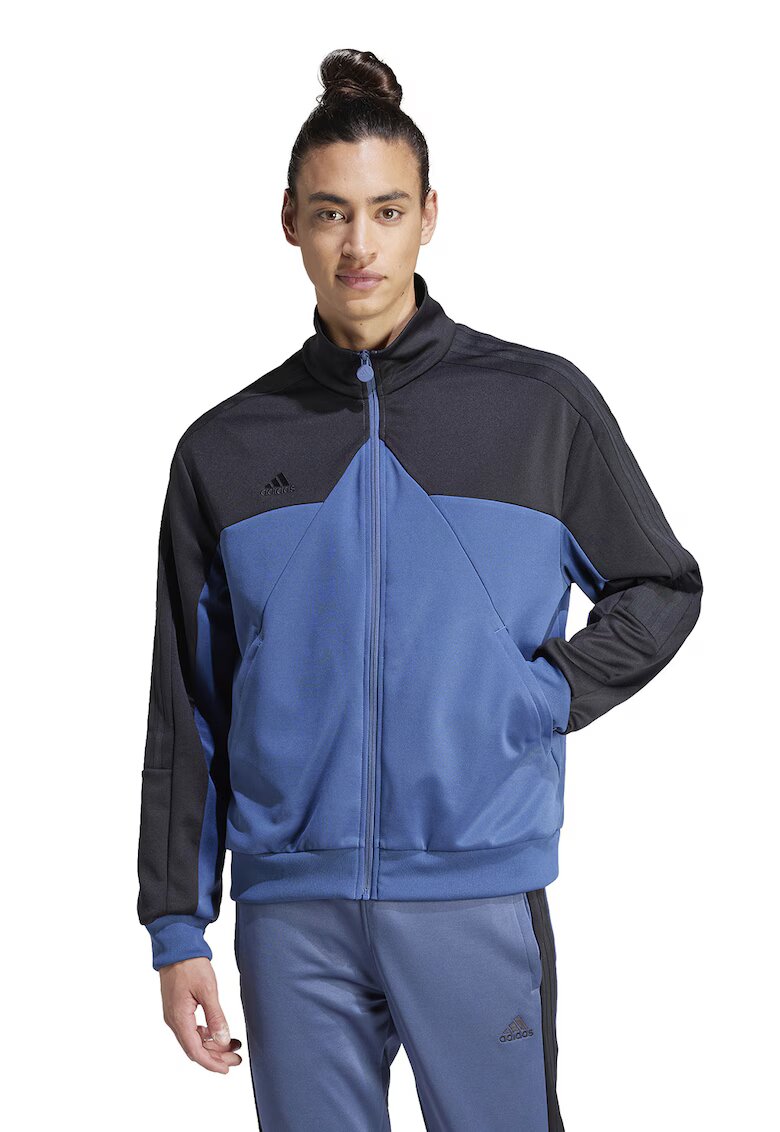 adidas Sportswear Свободен суитшърт Tiro с цип - Черен/Тъмносин