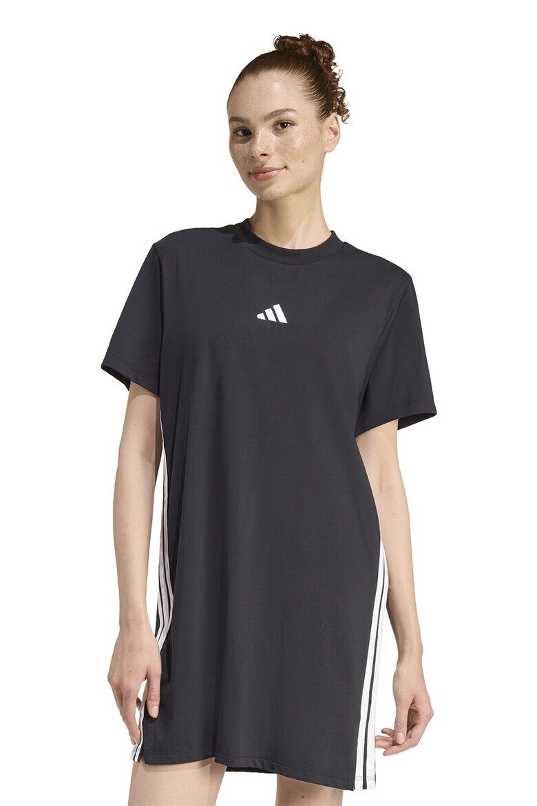 adidas Sportswear Свободна рокля с къси ръкави Бял/Черен