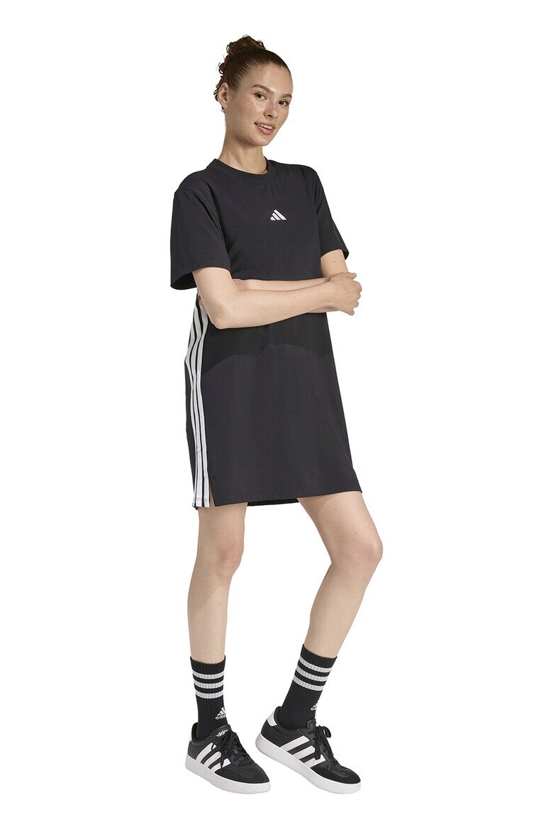 adidas Sportswear Свободна рокля с къси ръкави Бял/Черен