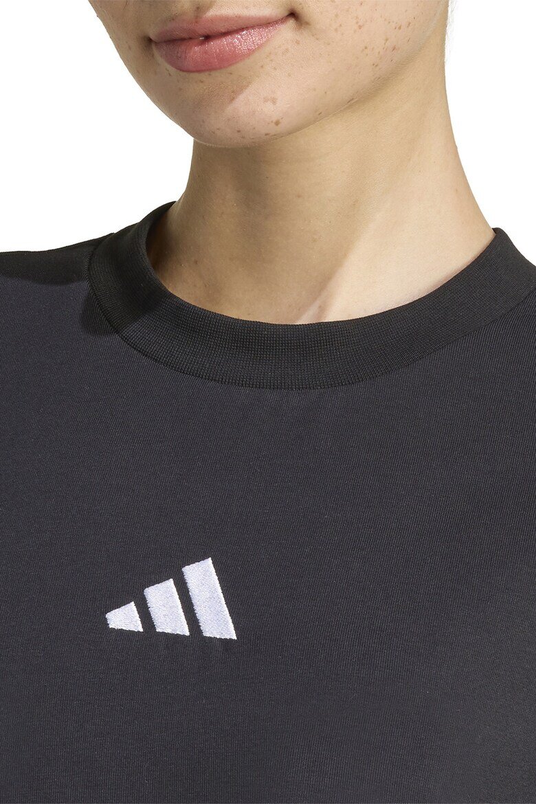 adidas Sportswear Свободна рокля с къси ръкави Бял/Черен