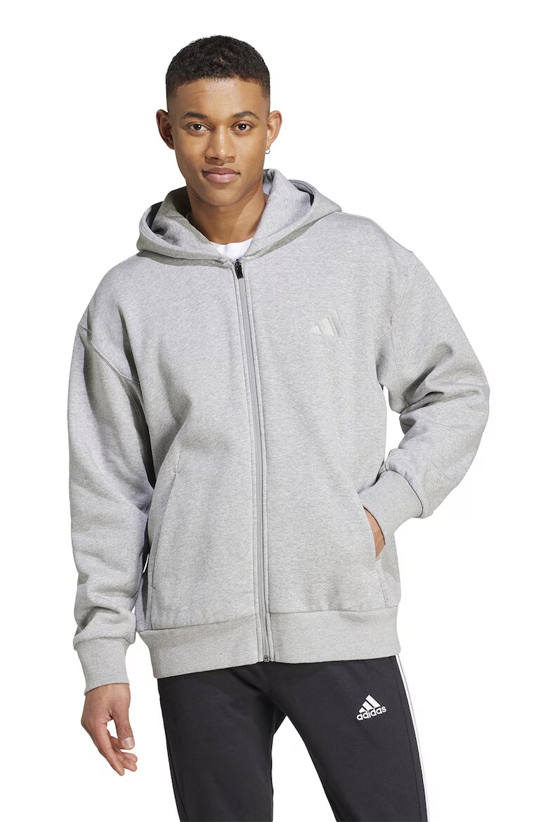 adidas Sportswear Свободно худи ALL SZN с цип Светло сив