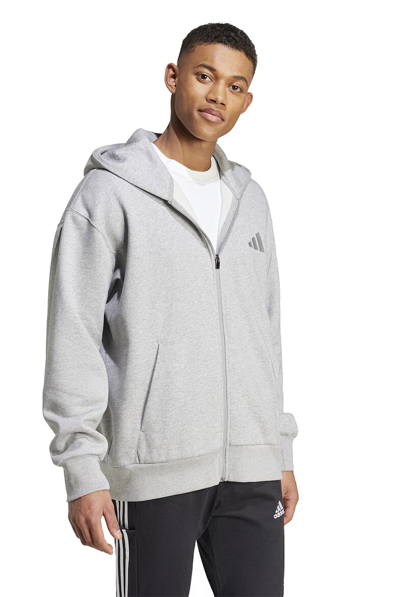 adidas Sportswear Свободно худи ALL SZN с цип Светло сив