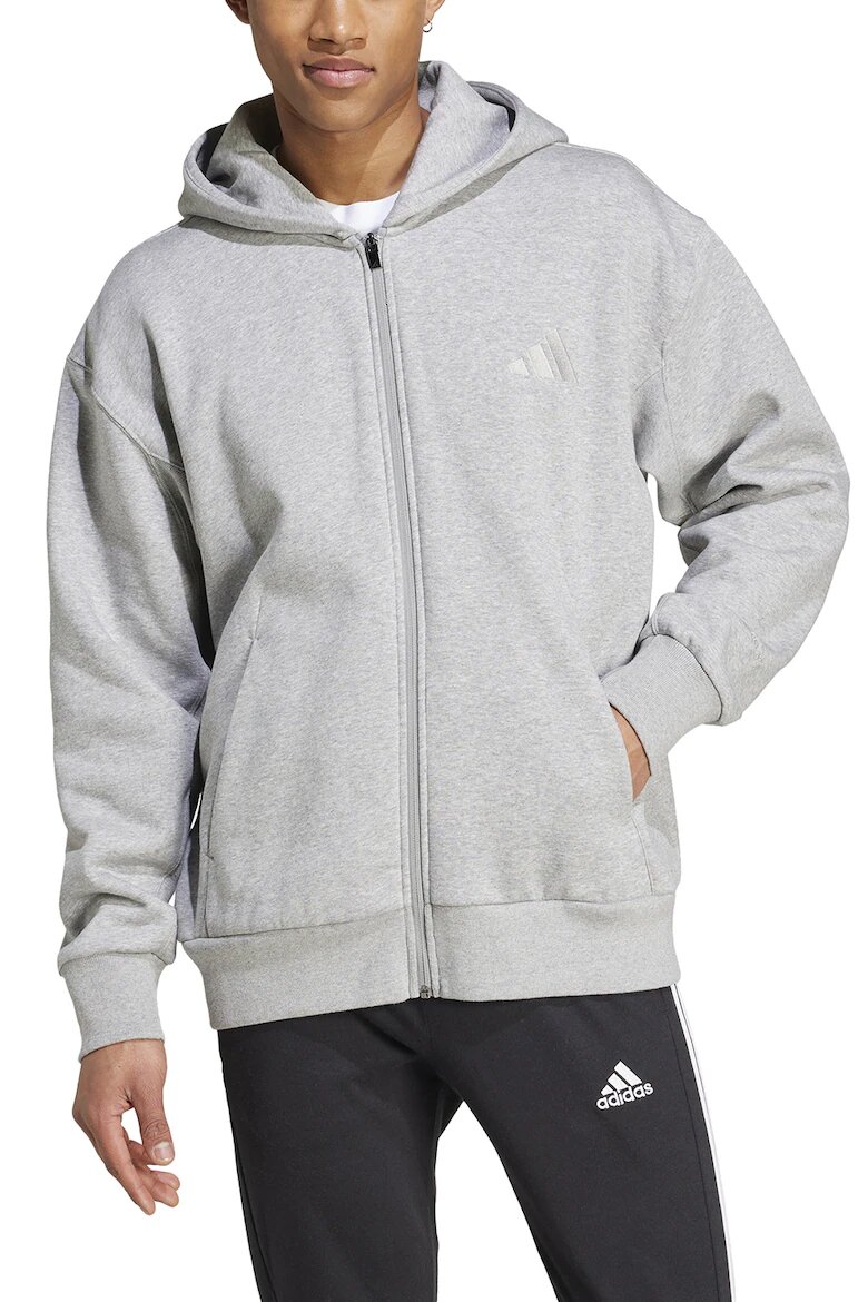 adidas Sportswear Свободно худи ALL SZN с цип Светло сив