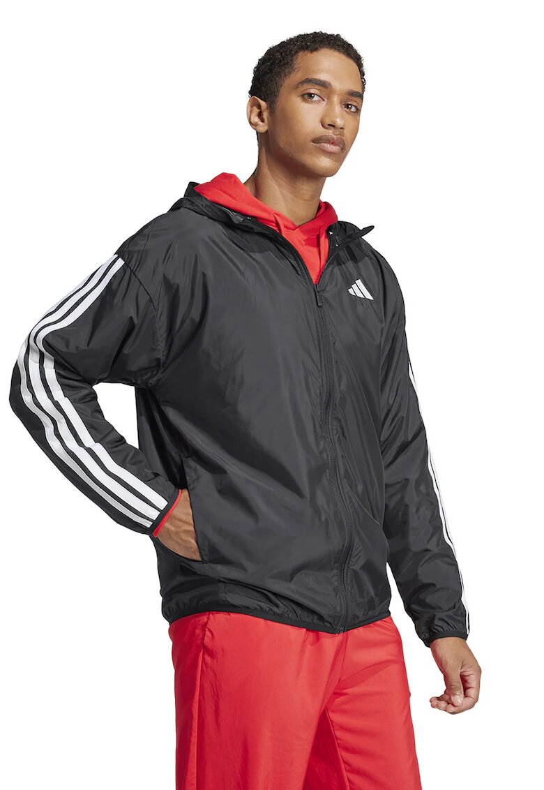 adidas Sportswear Свободно яке с кантове встрани - Бял/Избеляло черно