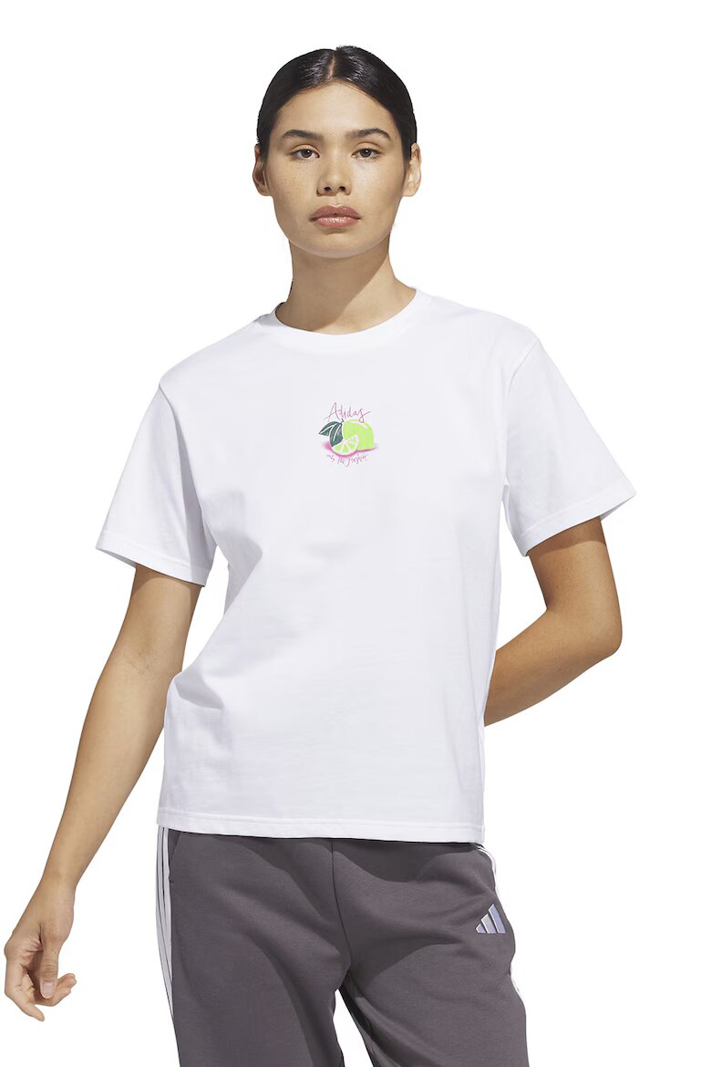 adidas Sportswear Тениска DestiAdi с овално деколте Бял