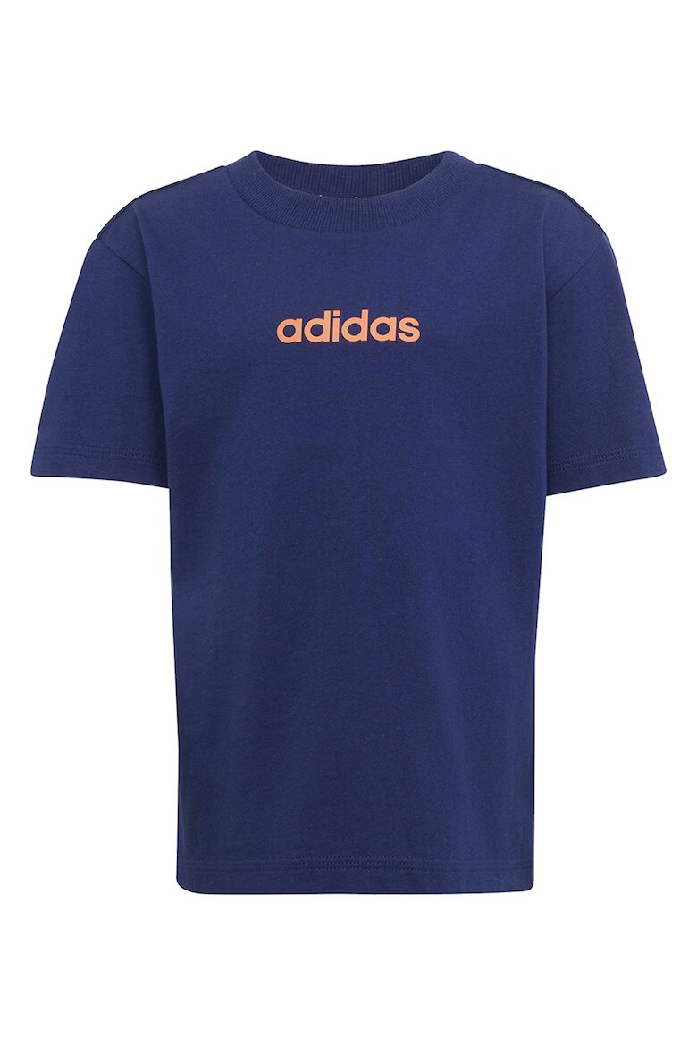 adidas Sportswear Тениска и къс панталон с лого - 2 части Оранжев/Тъмносин