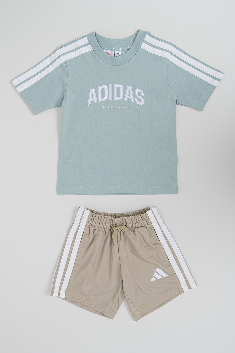 adidas Sportswear Тениска и шорти Бял/Бледозелен/Каки