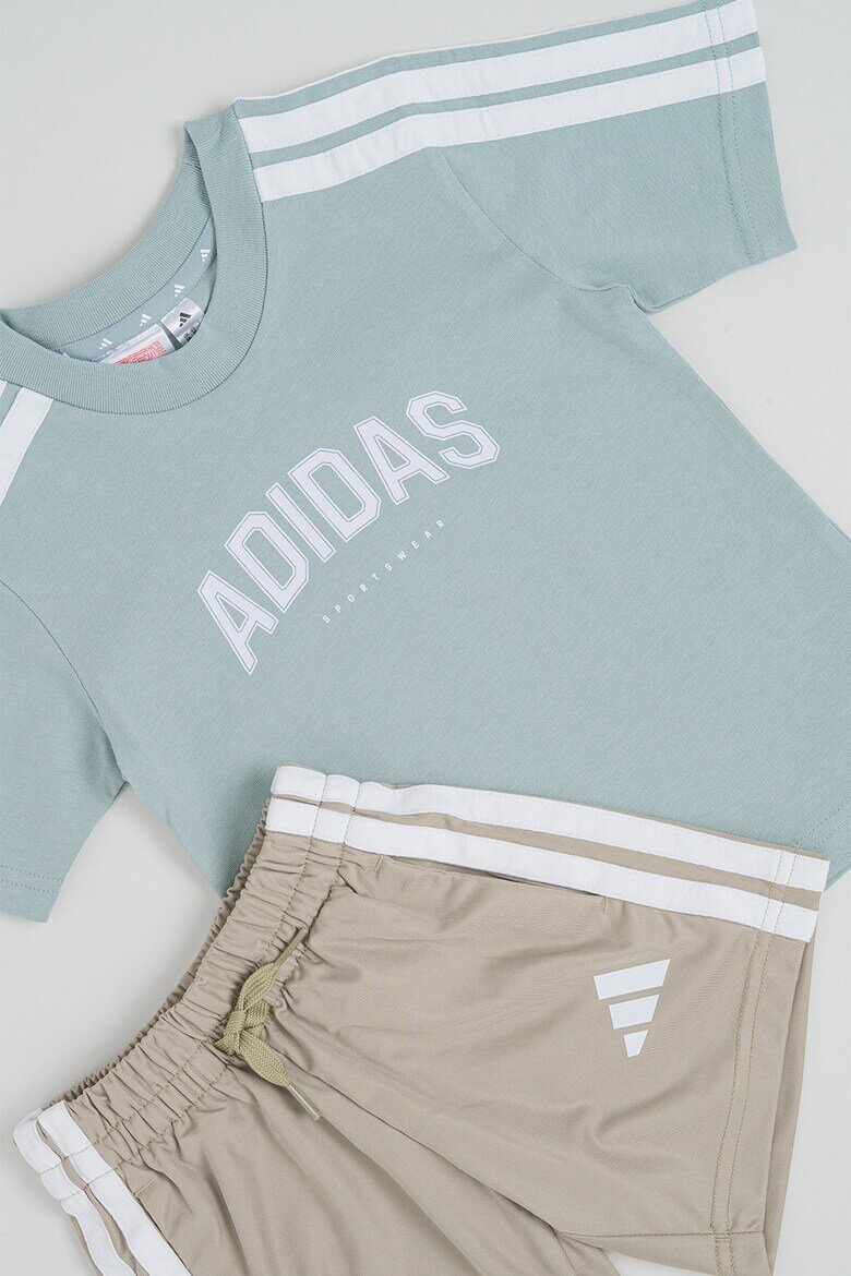 adidas Sportswear Тениска и шорти Бял/Бледозелен/Каки