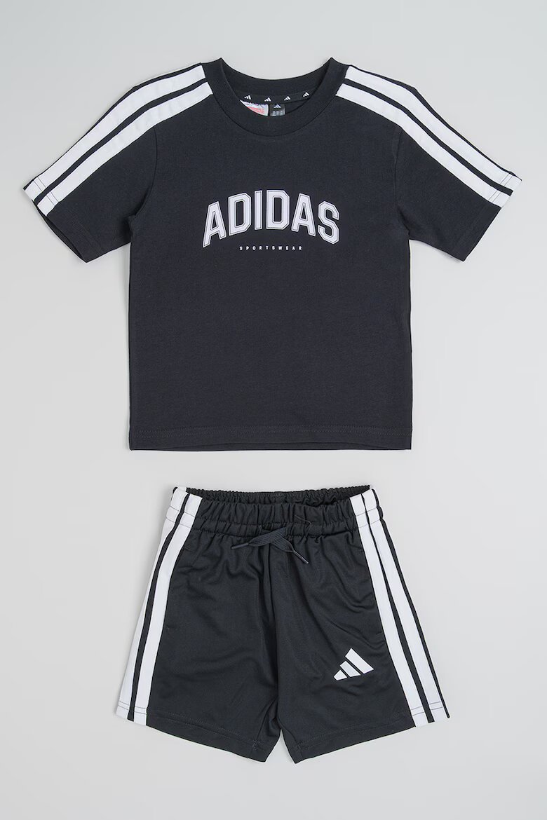 adidas Sportswear Тениска и шорти Черен/Бял