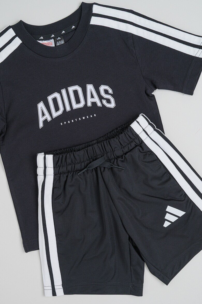 adidas Sportswear Тениска и шорти Черен/Бял