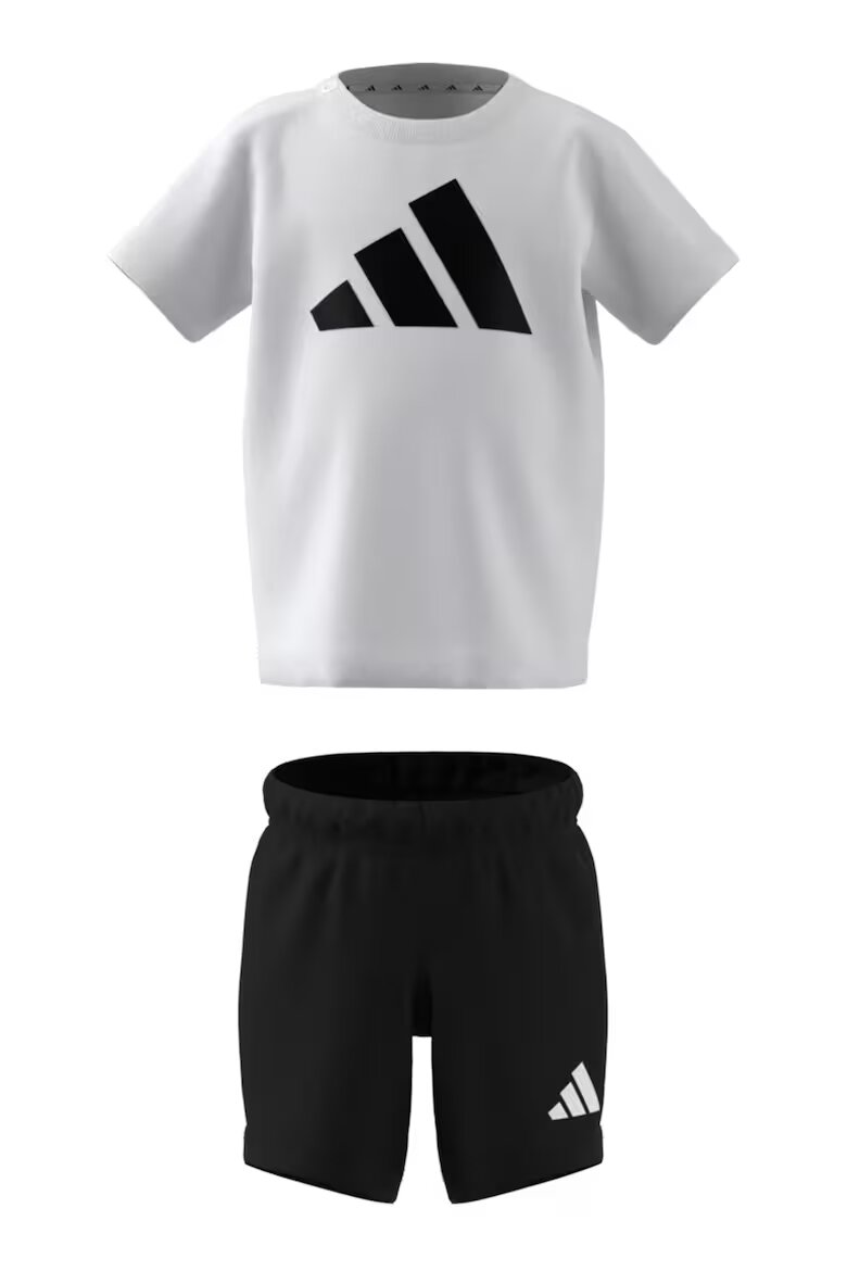 adidas Sportswear Тениска с лого и къс панталон Бял/Черен
