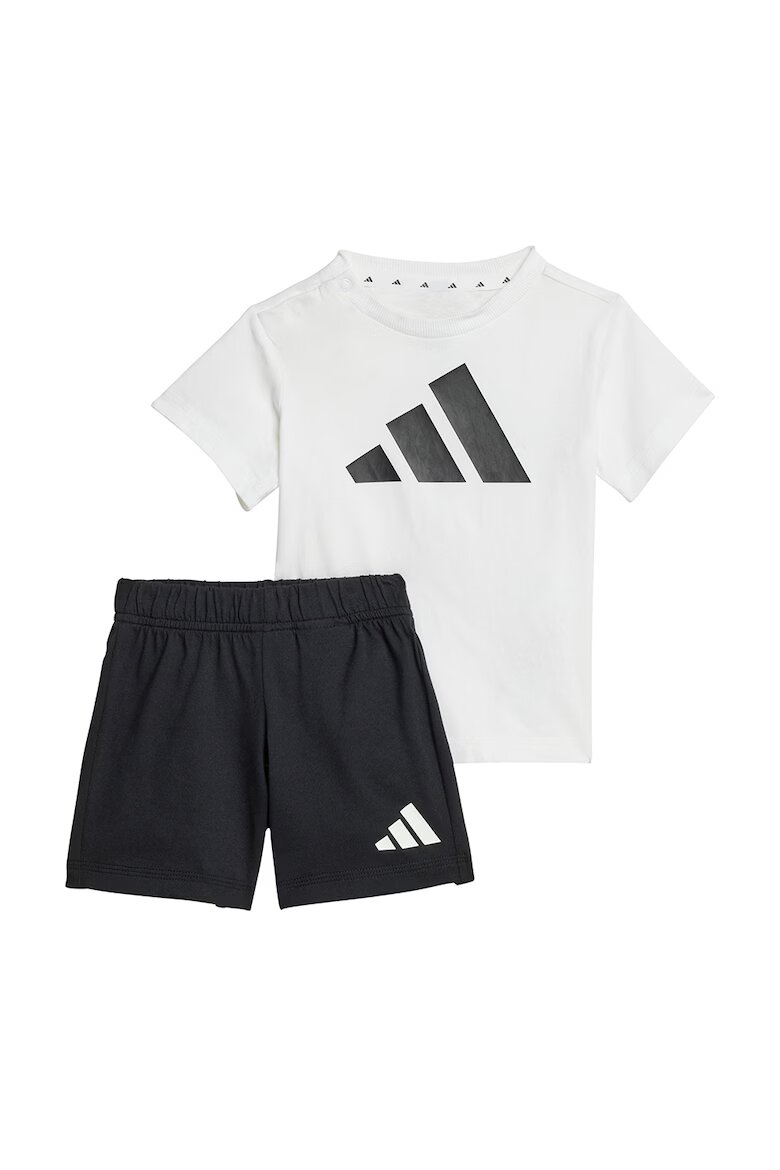adidas Sportswear Тениска с лого и къс панталон Бял/Черен