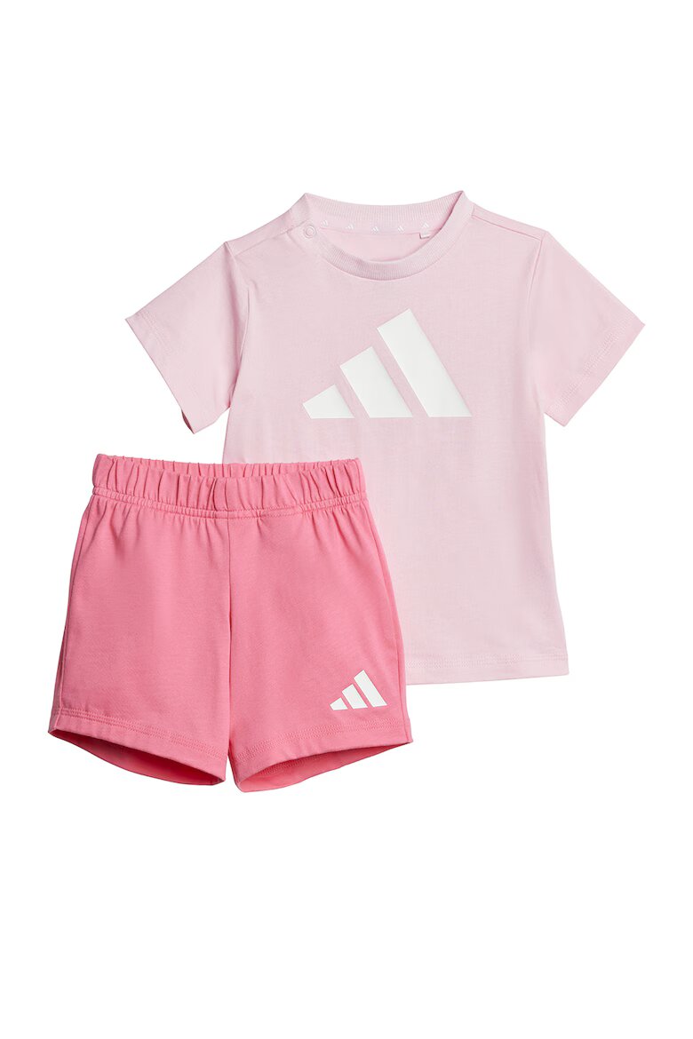 adidas Sportswear Тениска с лого и къс панталон Пастелнорозов/Бял/Прашно розово