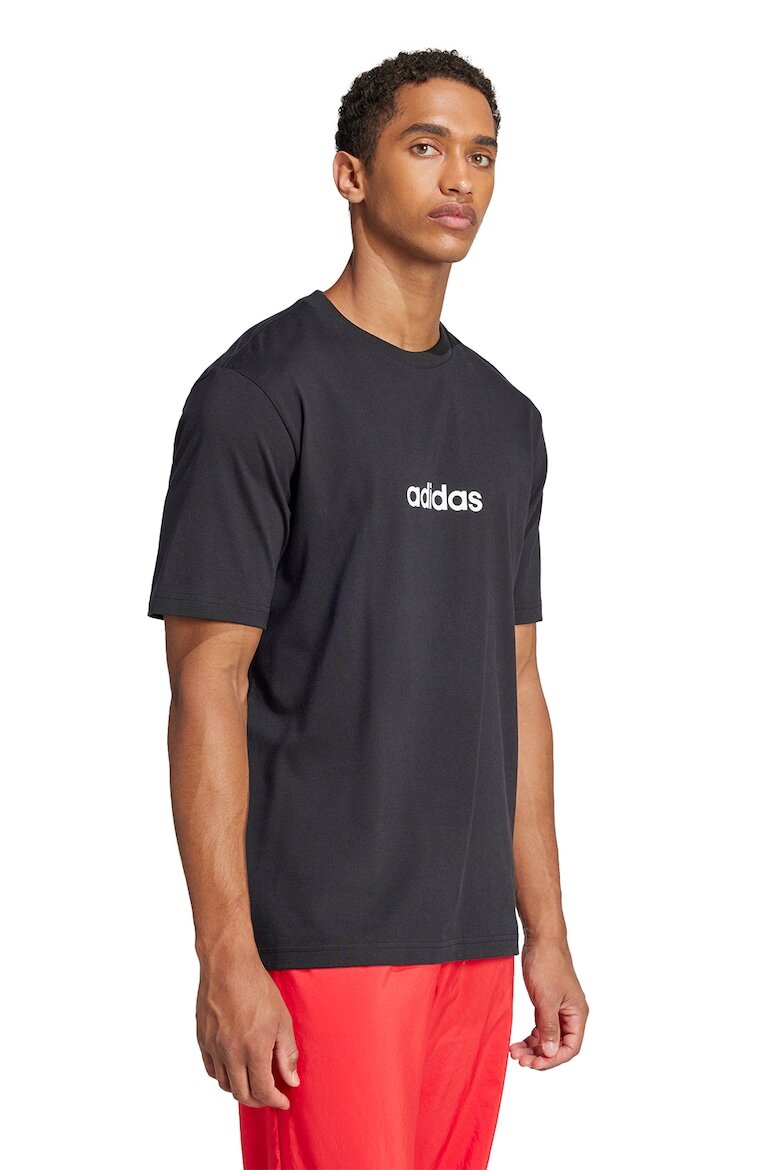 adidas Sportswear Тениска с овално деколте и лого Бял/Избеляло черно