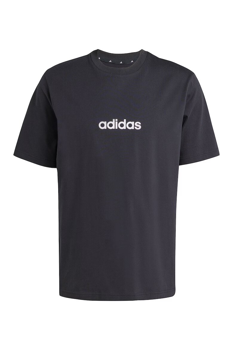 adidas Sportswear Тениска с овално деколте и лого Бял/Избеляло черно