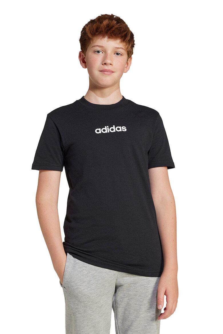adidas Sportswear Тениска с овално деколте и лого Черен/Бял