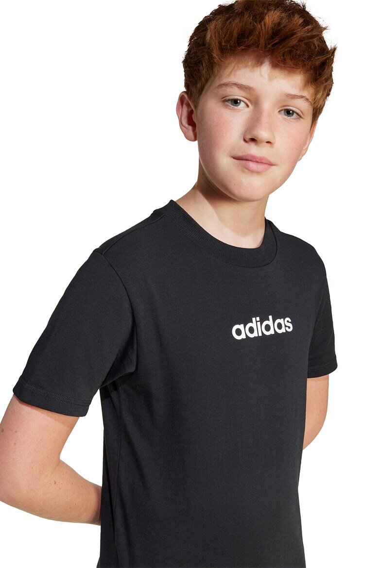 adidas Sportswear Тениска с овално деколте и лого Черен/Бял