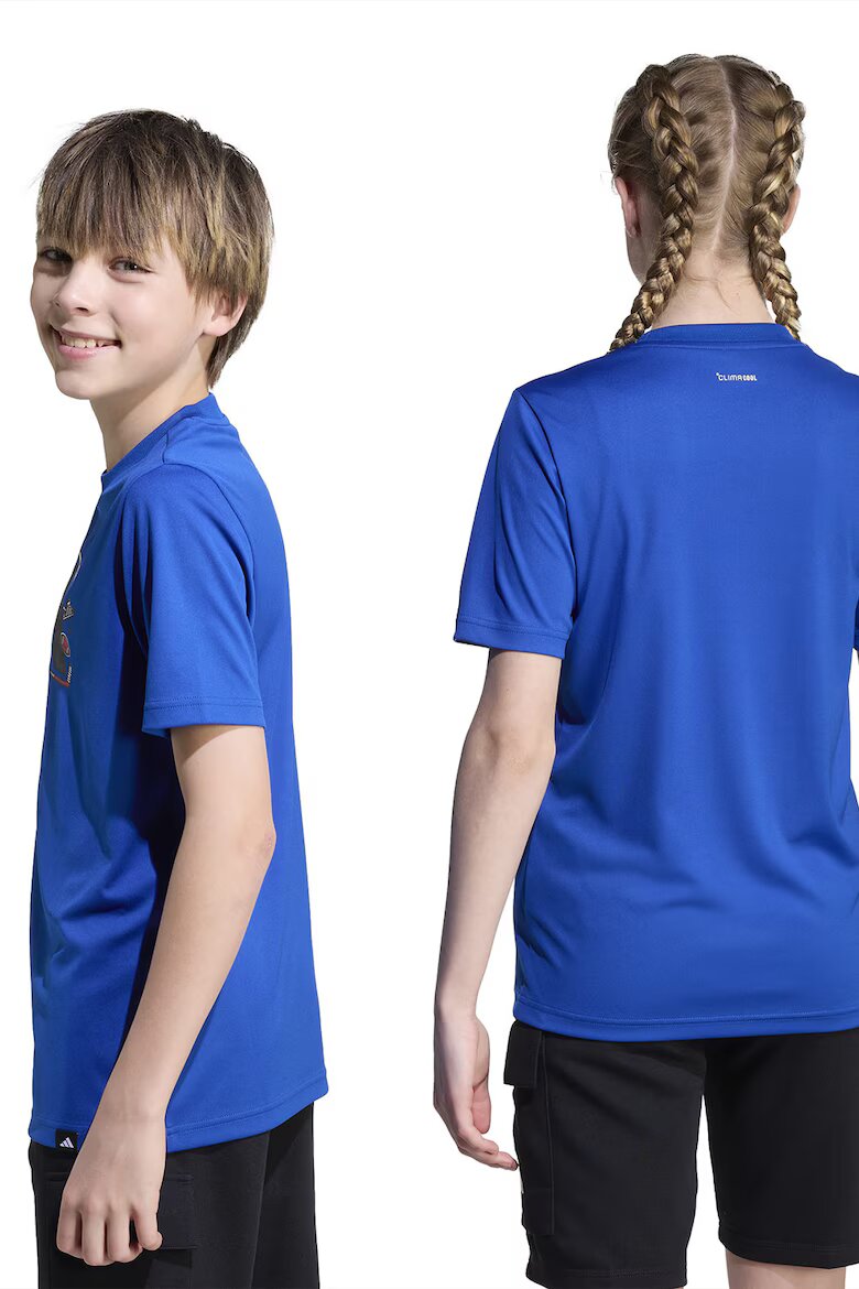 adidas Sportswear Тениска с овално деколте и лого Кралско Синьо