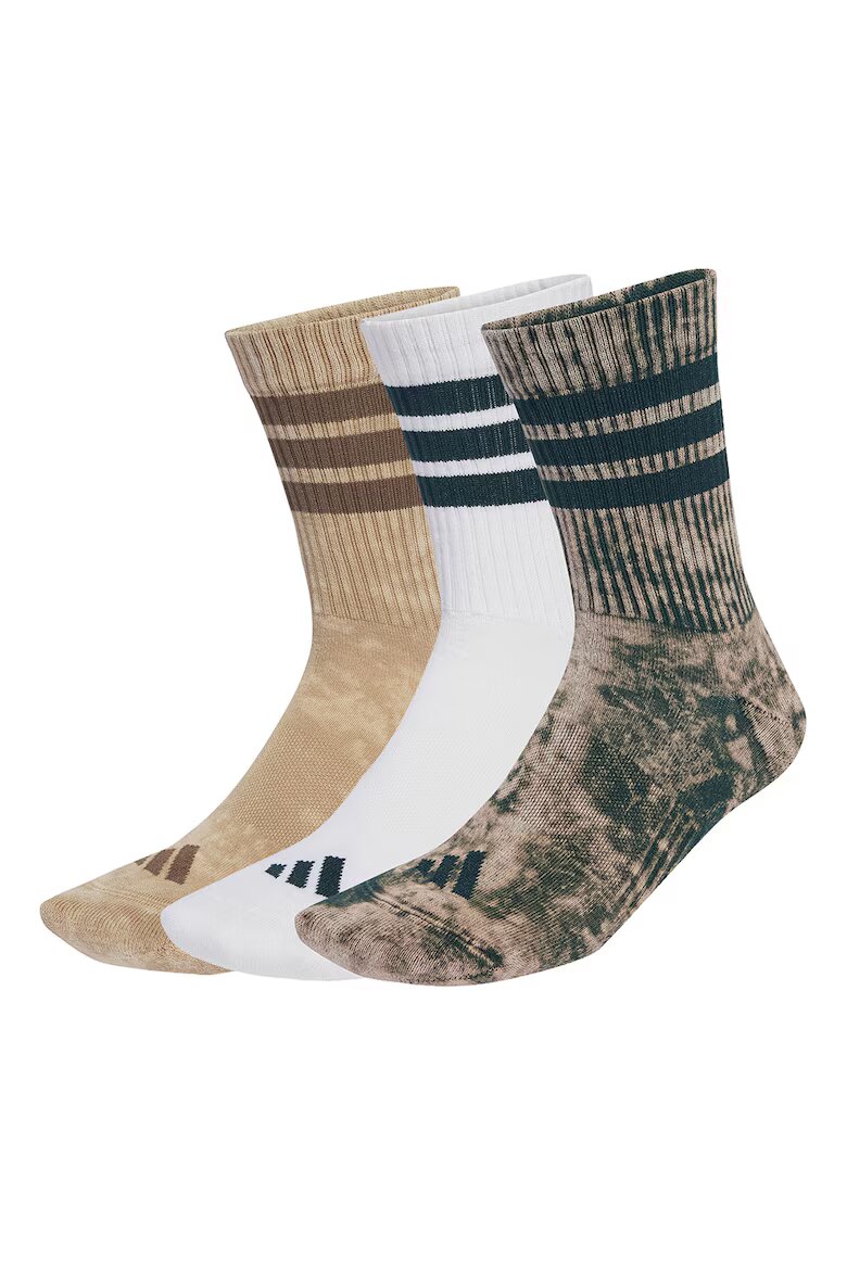 adidas Sportswear Унисекс дълги чорапи Stone Wash - 3 чифта Зелен/Кафяв