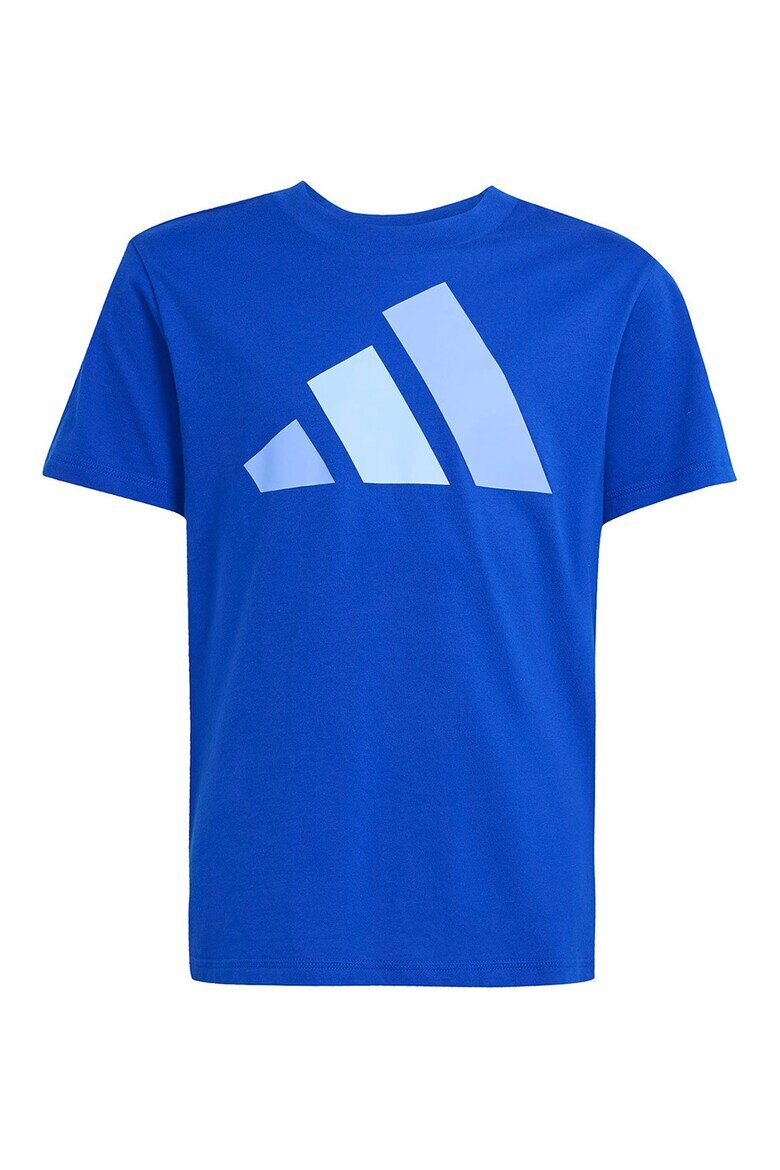 adidas Sportswear Унисекс памучна тениска с гумирано лого Кралско Синьо