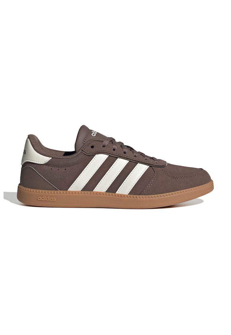 adidas Sportswear Велурени спортни обувки Breaknet Sleek с лого - Тъмнокафяв/Бял