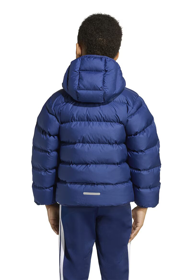 adidas Sportswear Зимно яке с качулка и капитониран ефект Син