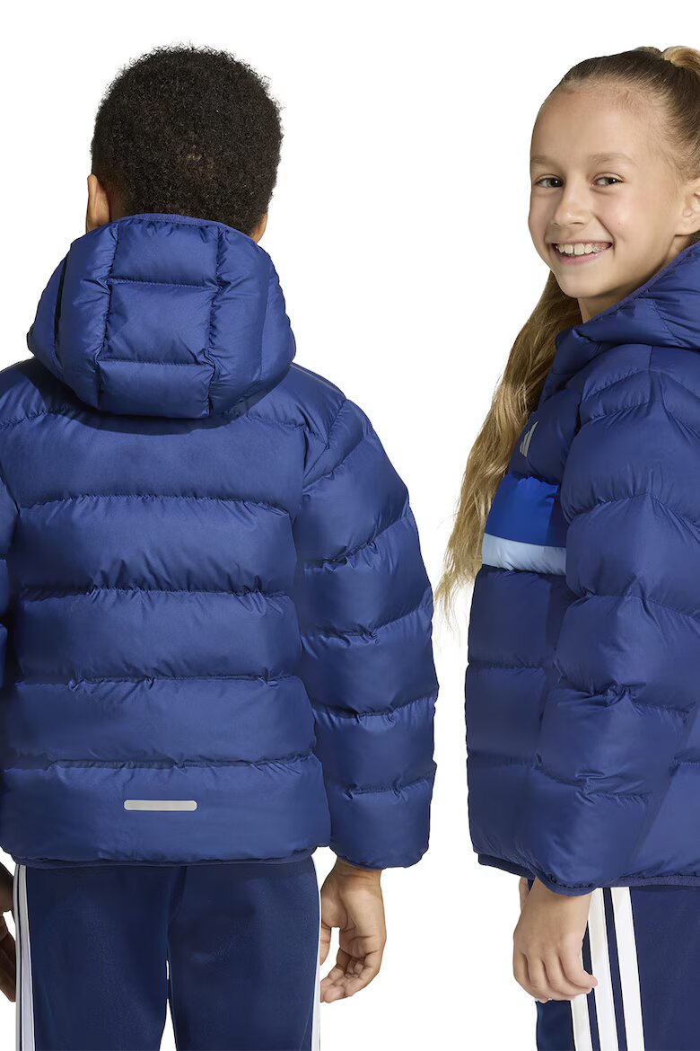 adidas Sportswear Зимно яке с качулка и капитониран ефект Син