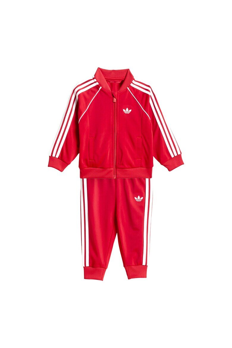 adidas Тренировъчен екип унисекс за деца рециклиран полиестер червен 44-62 CM