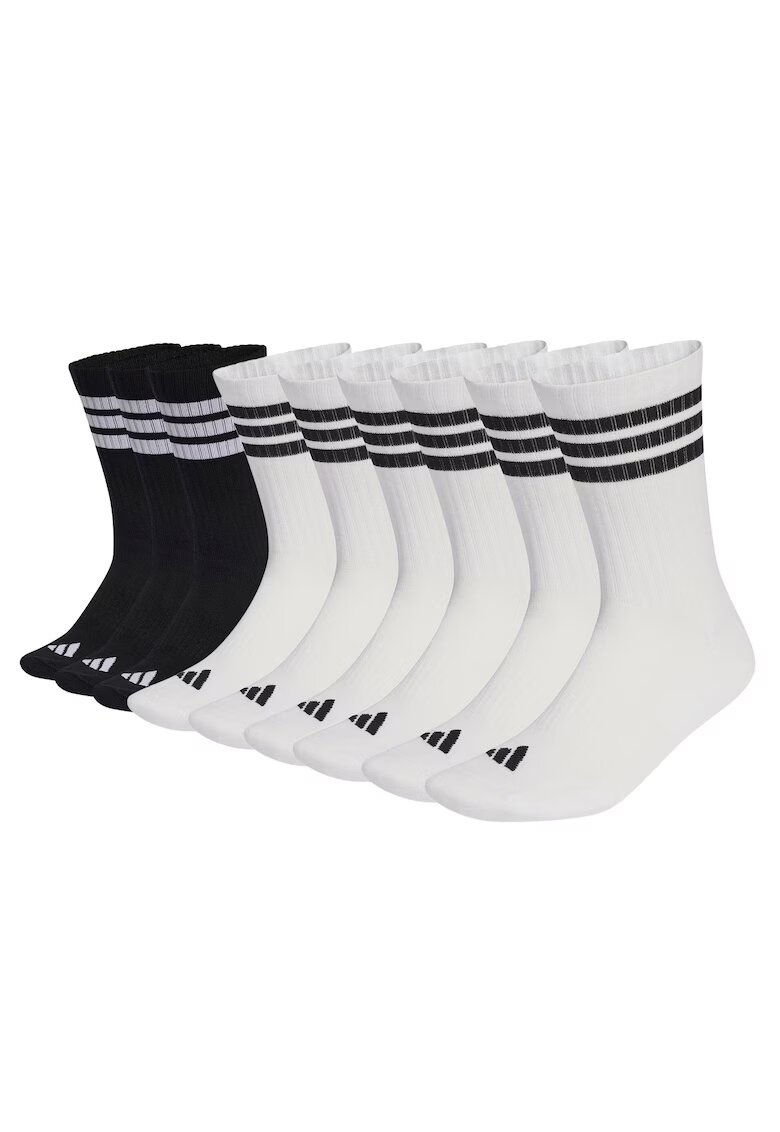 adidas Унисекс чорапи с памук с лого - 9 чифта - Бял/Черен