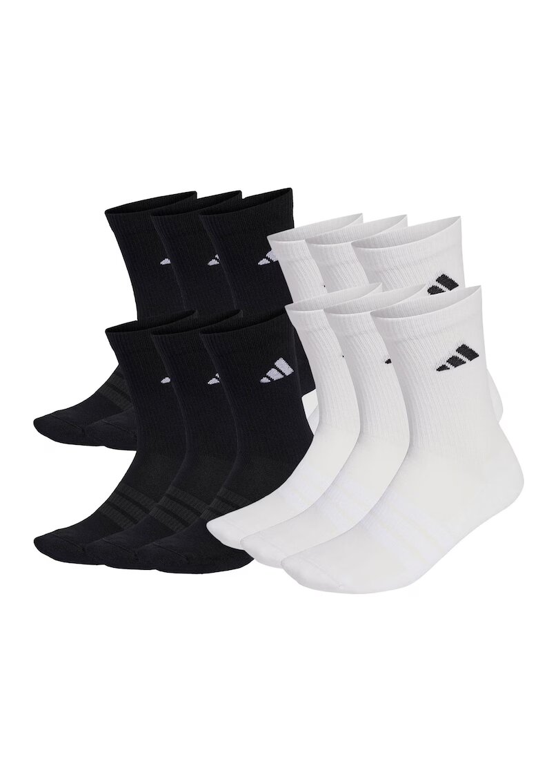 adidas Унисекс дълги чорапи - 12 чифта - Бял/Черен