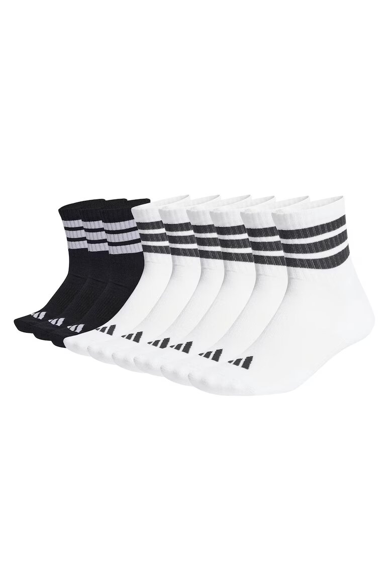 adidas Унисекс къси чорапи - 9 чифта - Бял/Черен