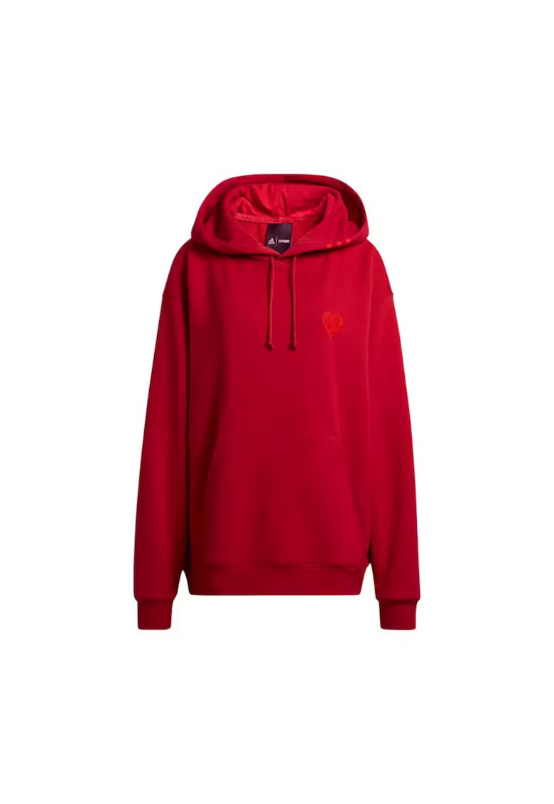 adidas x Ivy Park дамски спортен суичър - червен - памук - с качулка - бродерия