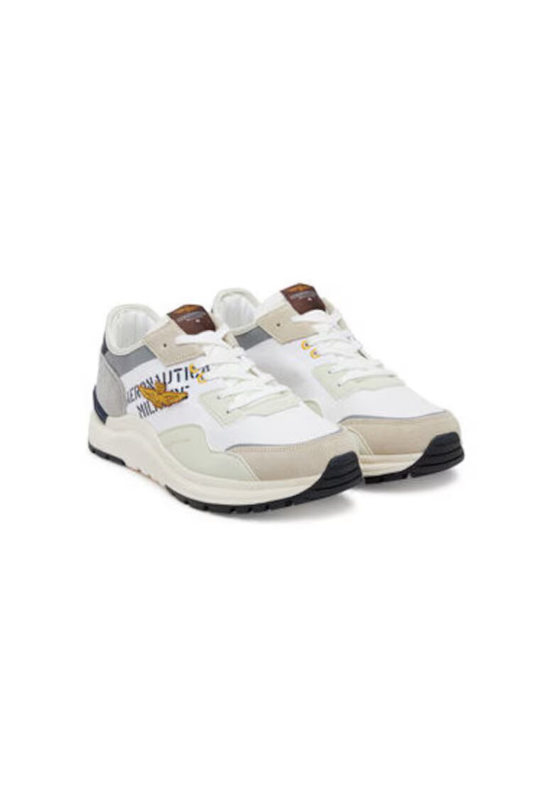 Aeronautica Militare Мъжки спортни обувки - 251SC286CT3543 - Естествена кожа - 46 EU - Бяло/Сиво - Бял/Сив