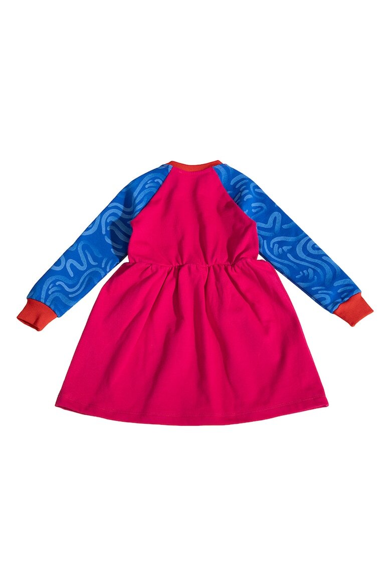 Agatha Ruiz de la Prada Рокля с разкрояване и контрастни ръкави Фуксия/Син