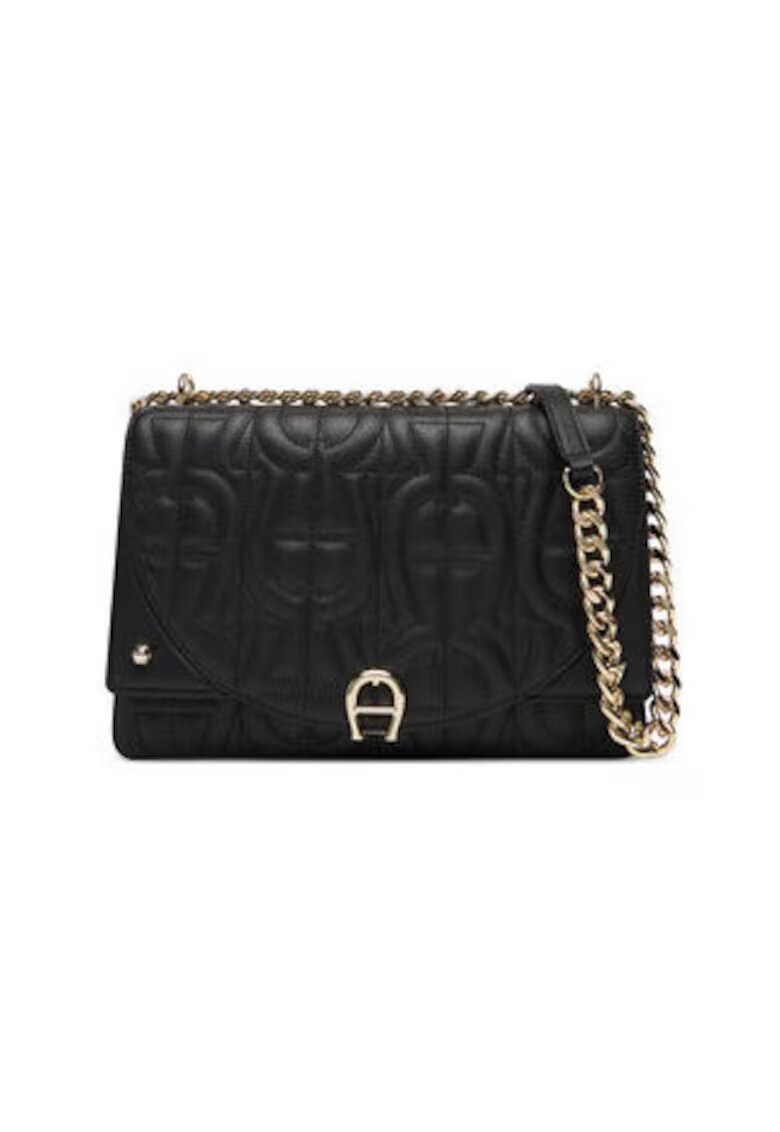 Aigner Дамска чанта 305521736 - естествена кожа - черна