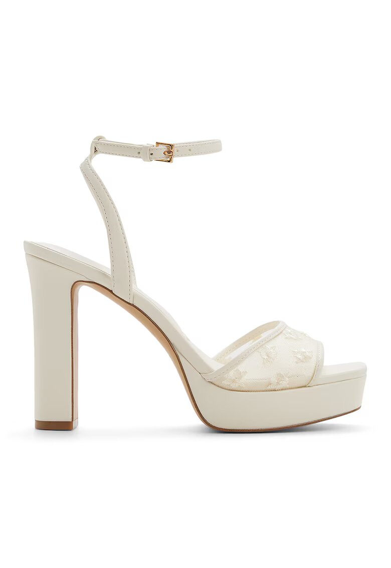 Aldo Сандали Chic Glimmer с масивен ток - Мръснобял