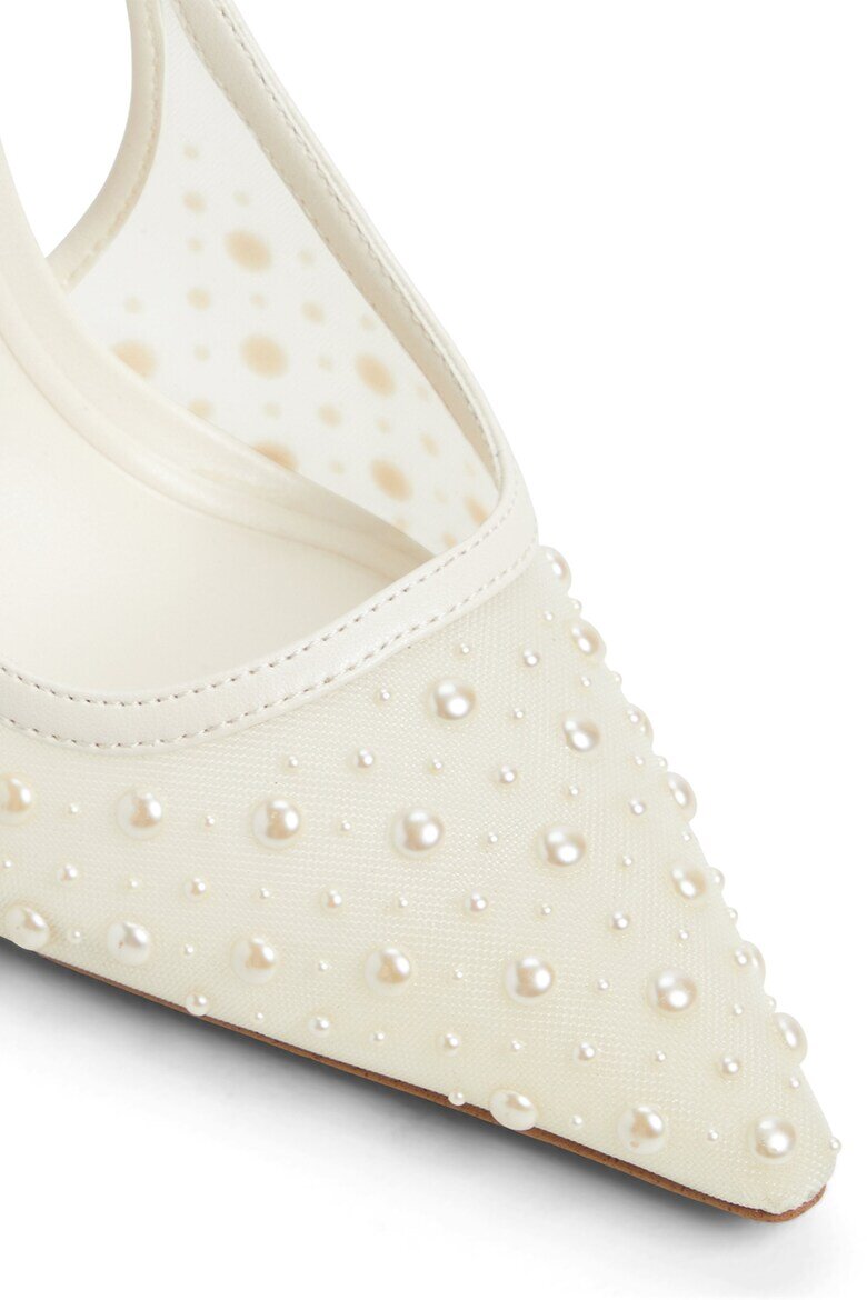 Aldo Заострени обувки Pearlescent от еко кожа с ток Мръснобял