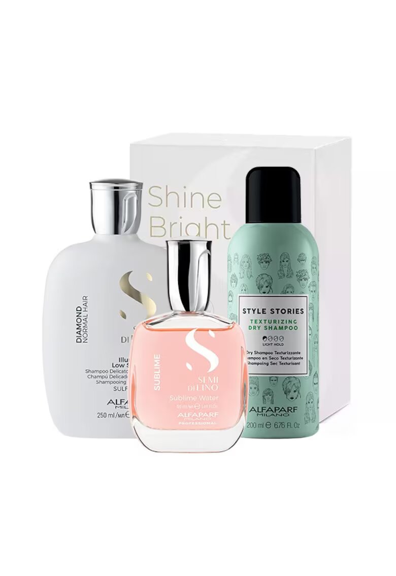Alfaparf Semi Di Lino Diamond Illuminating Shine Комплект с шампоан - 250 ml - сух шампоан Style Stories 200 ml и Sublime Water 50 ml парфюмирана вода за коса и тяло