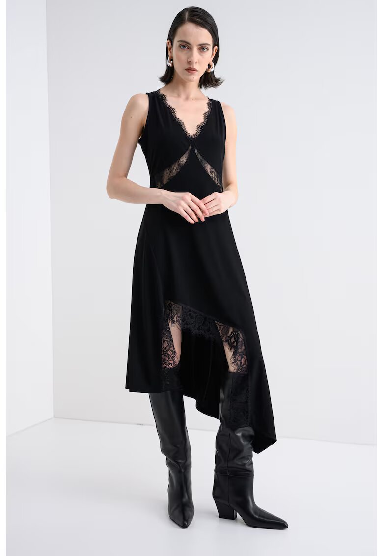 AllSaints Асиметрична шпиц рокля с дантела