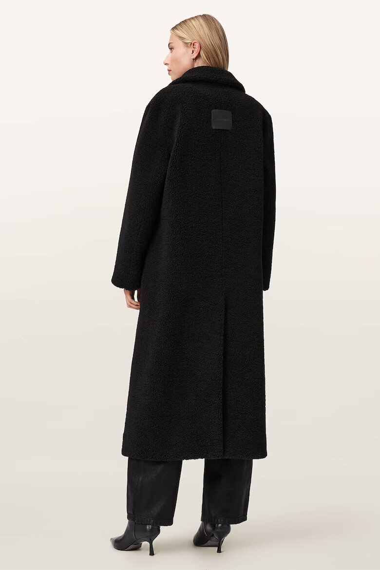 AllSaints Дълго палто с копчета - Черен