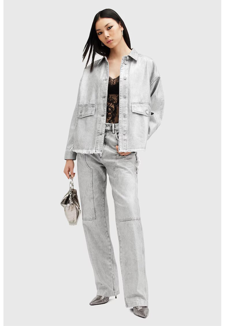 AllSaints Дънки с висока талия и захабен ефект