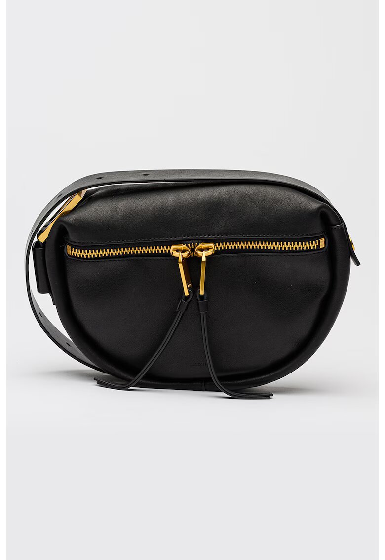 AllSaints Кожена чанта Noemie Mini с регулируема презрамка - Черен