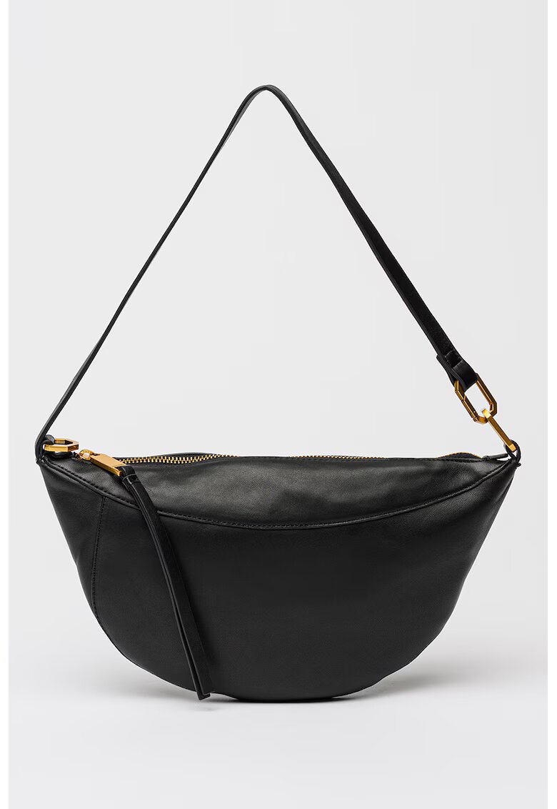 AllSaints Кожена чанта за рамо Luna - Черен