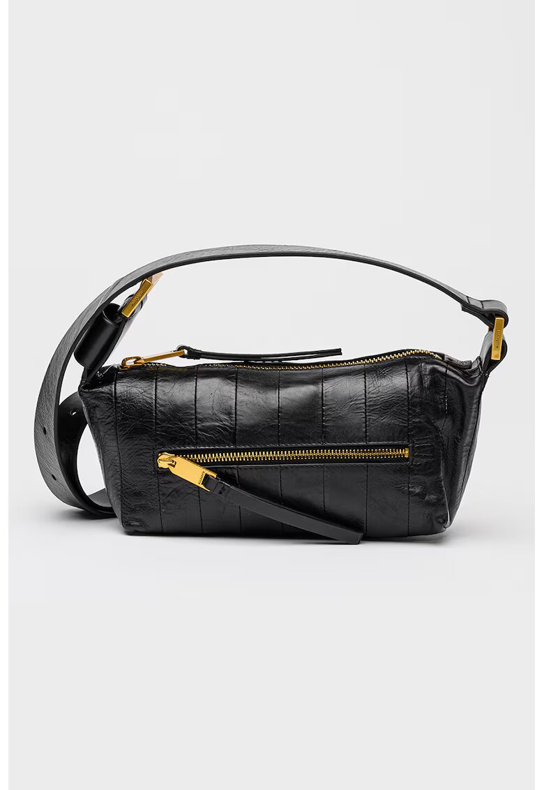 AllSaints Кожена чанта за рамо Vega - Черен