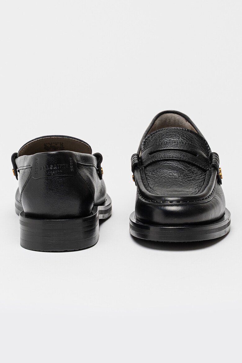 AllSaints Кожени мокасини с овален връх Черен