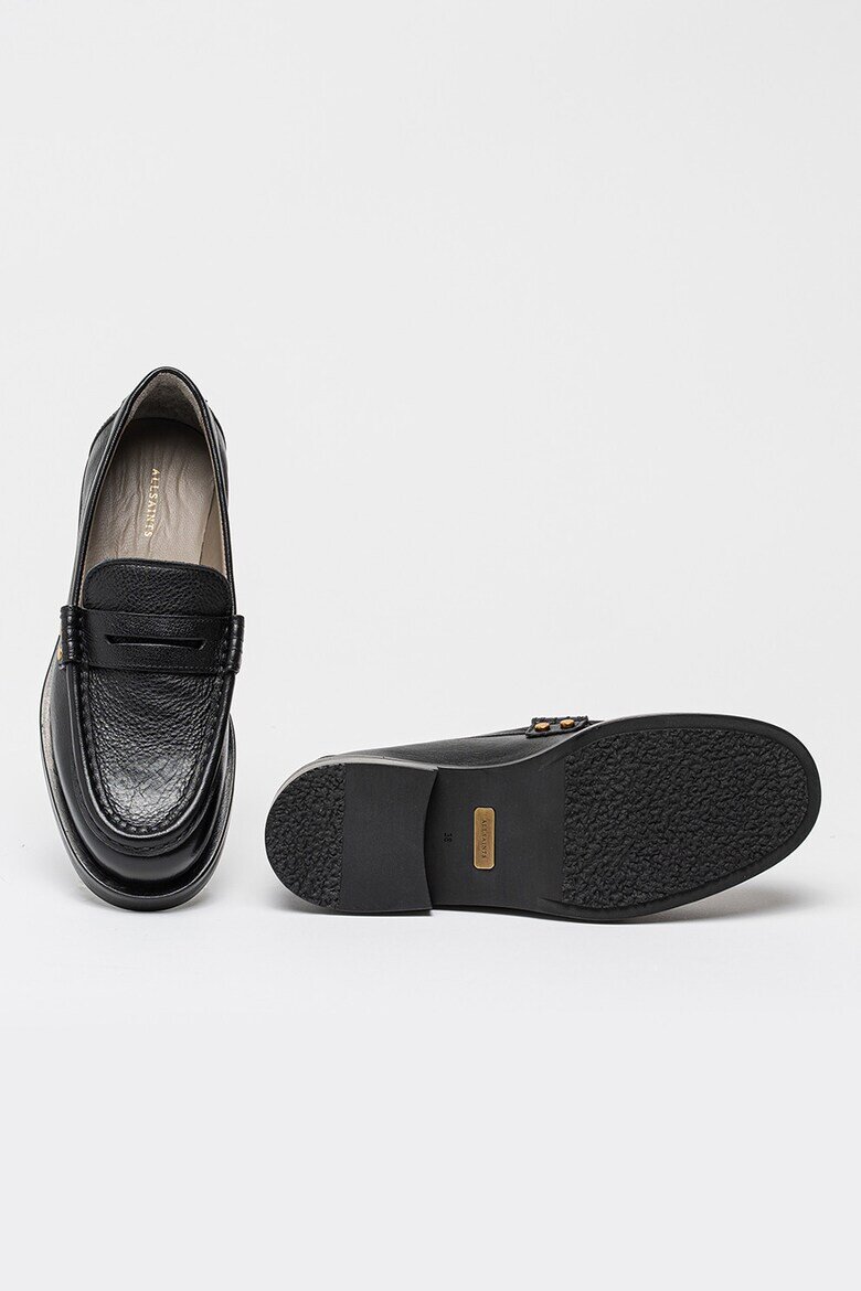 AllSaints Кожени мокасини с овален връх Черен