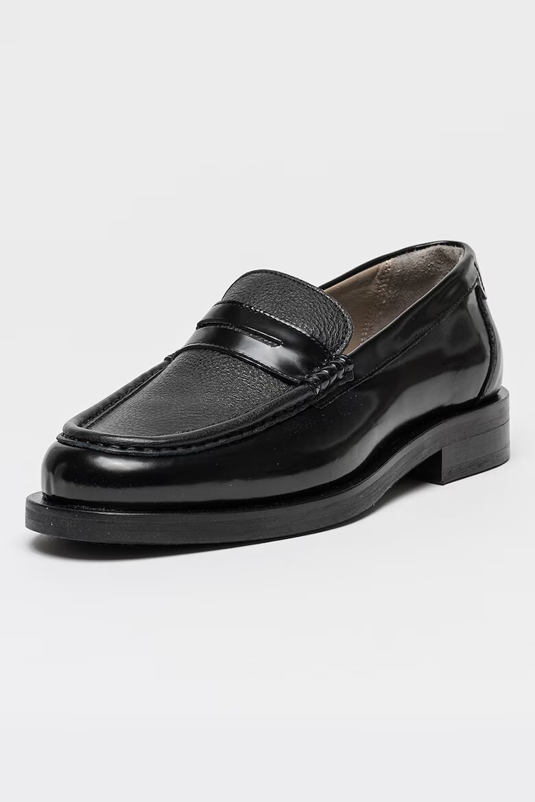 AllSaints Кожени мокасини с овален връх Черен