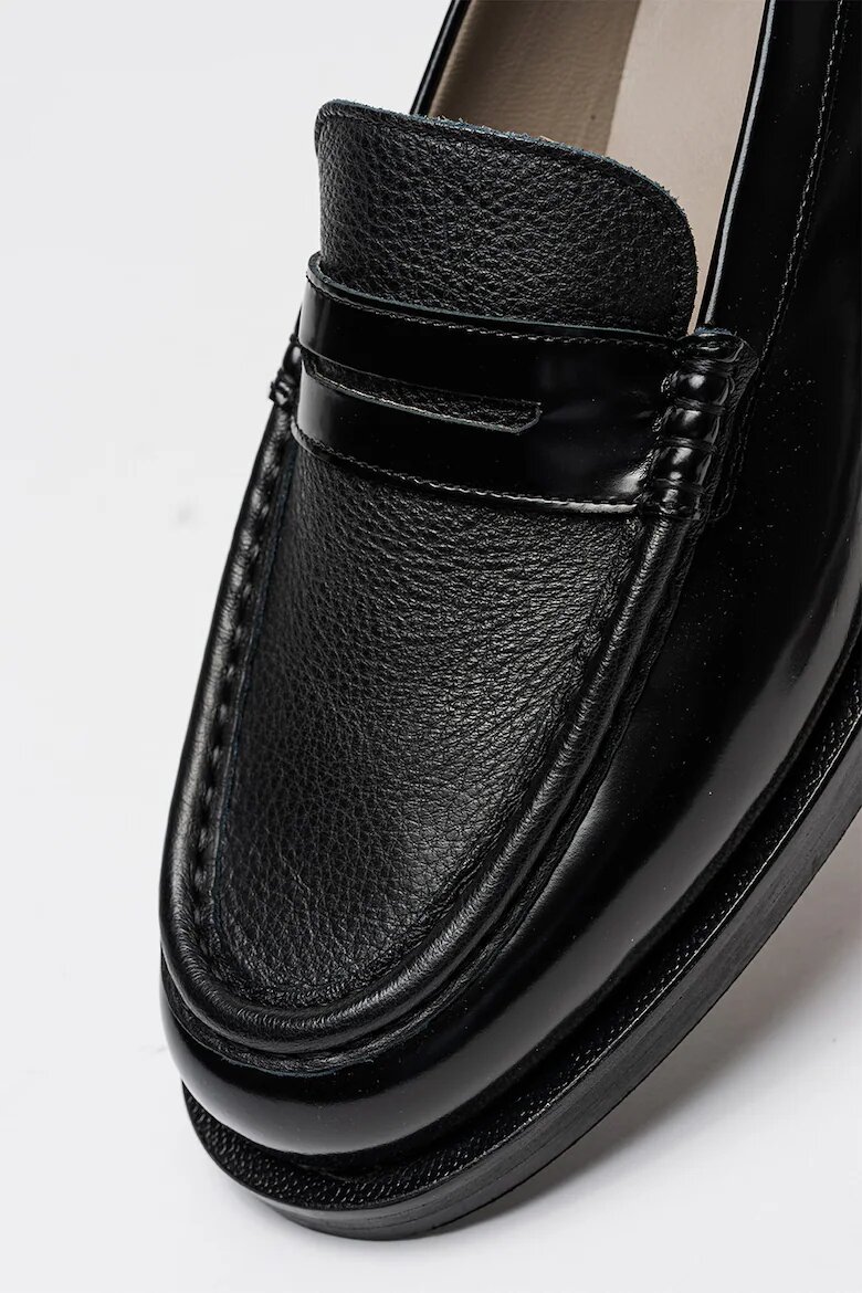 AllSaints Кожени мокасини с овален връх Черен